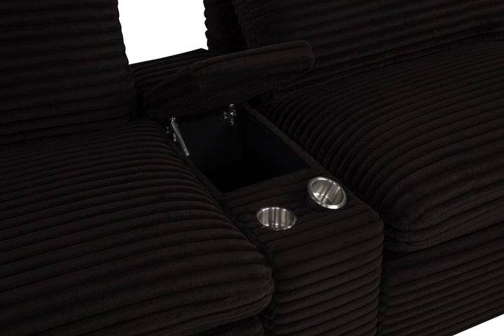 Collins Upholstered Modular Storage Console Chocolate Brown