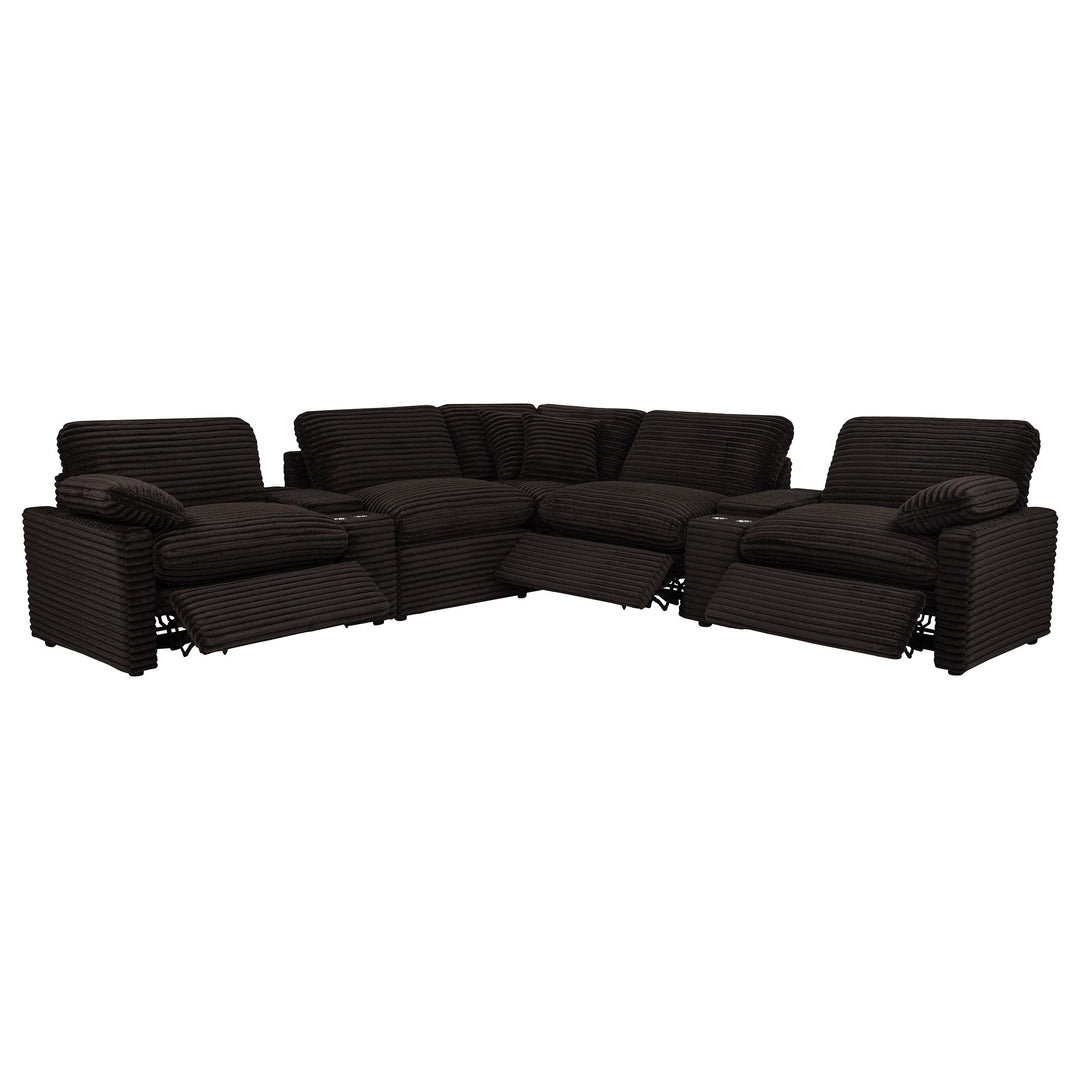 Collins 7-piece Modular Power Reclining Sectional Chocolate Brown