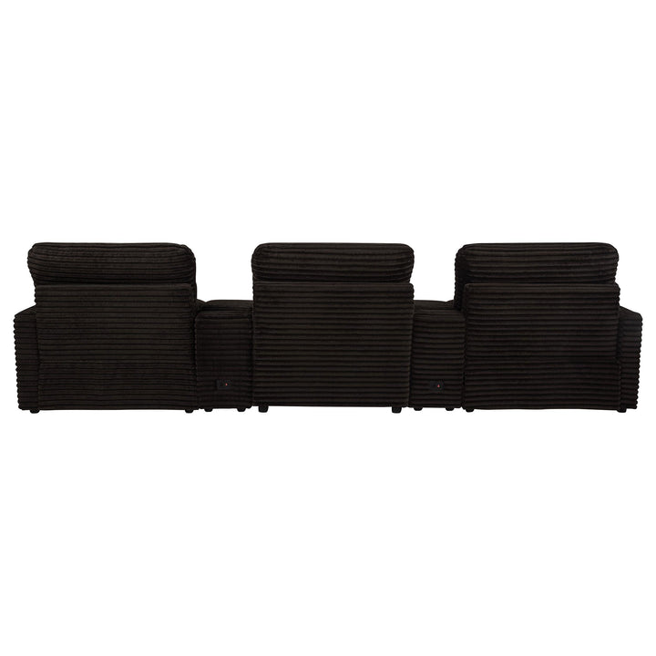 Collins 5-Piece Power Reclining Home Theater Seating Chocolate Brown