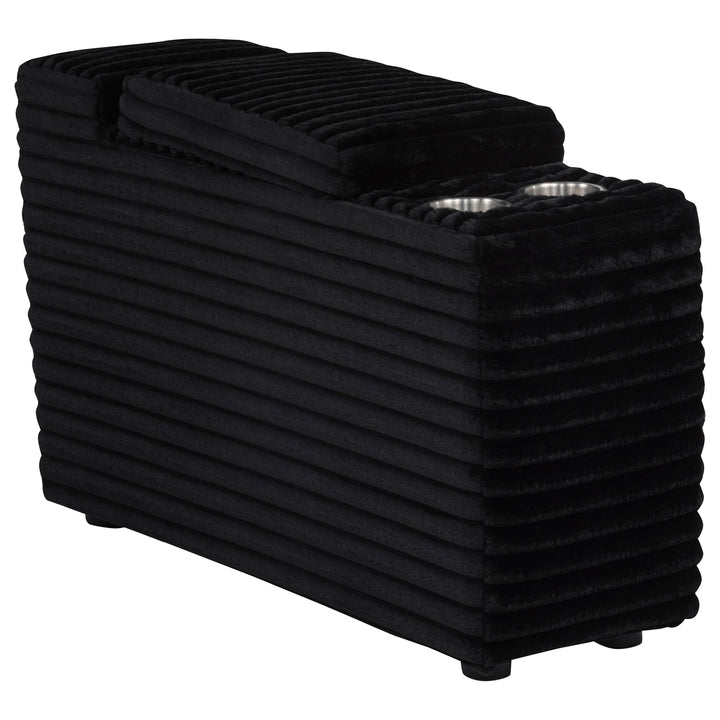 Collins Upholstered Modular Storage Console Black