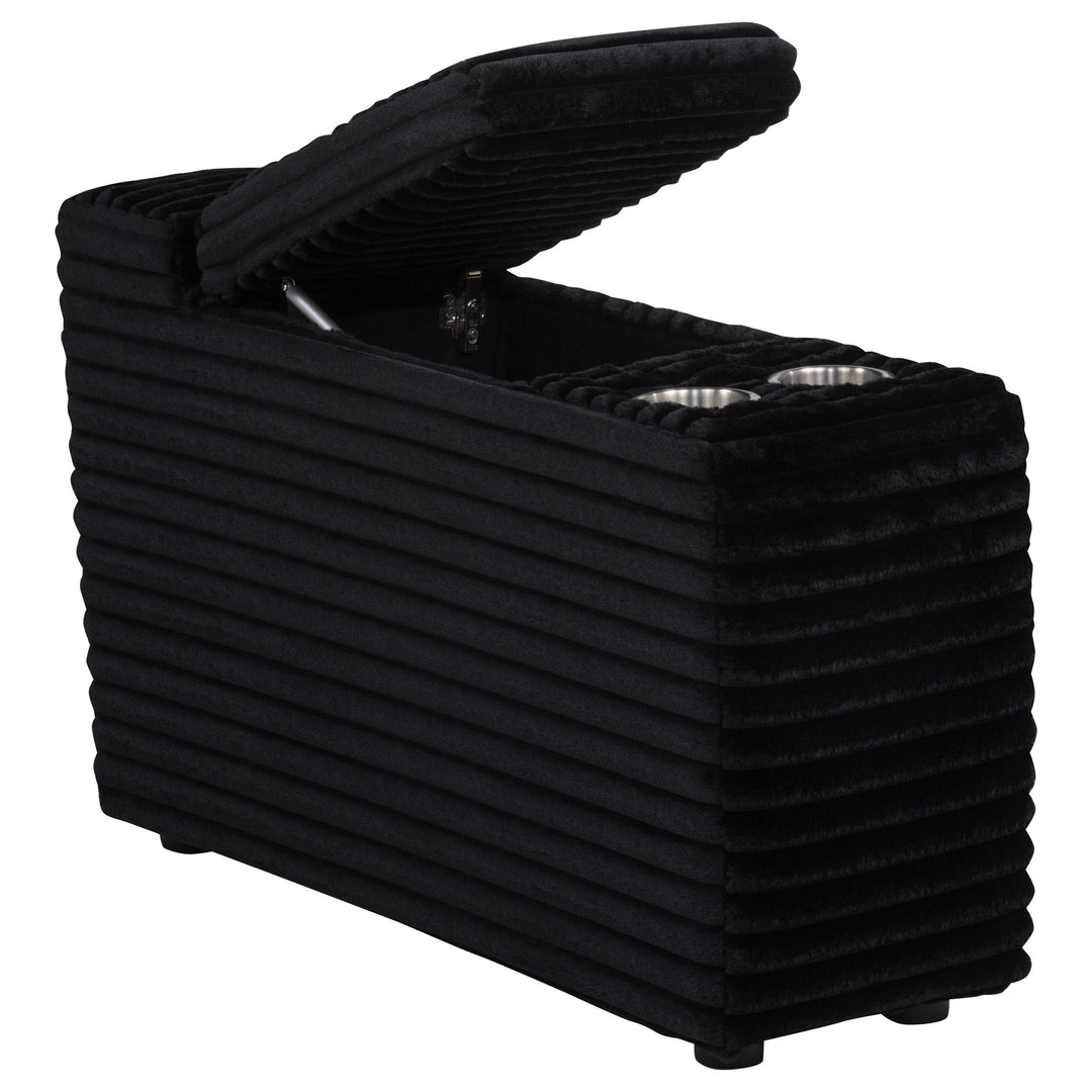 Collins Upholstered Modular Storage Console Black