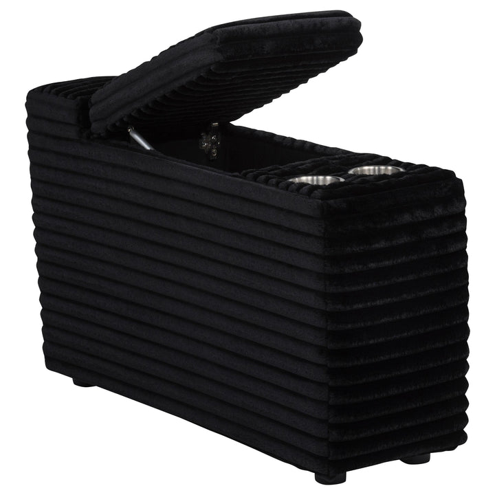 Collins Upholstered Modular Storage Console Black