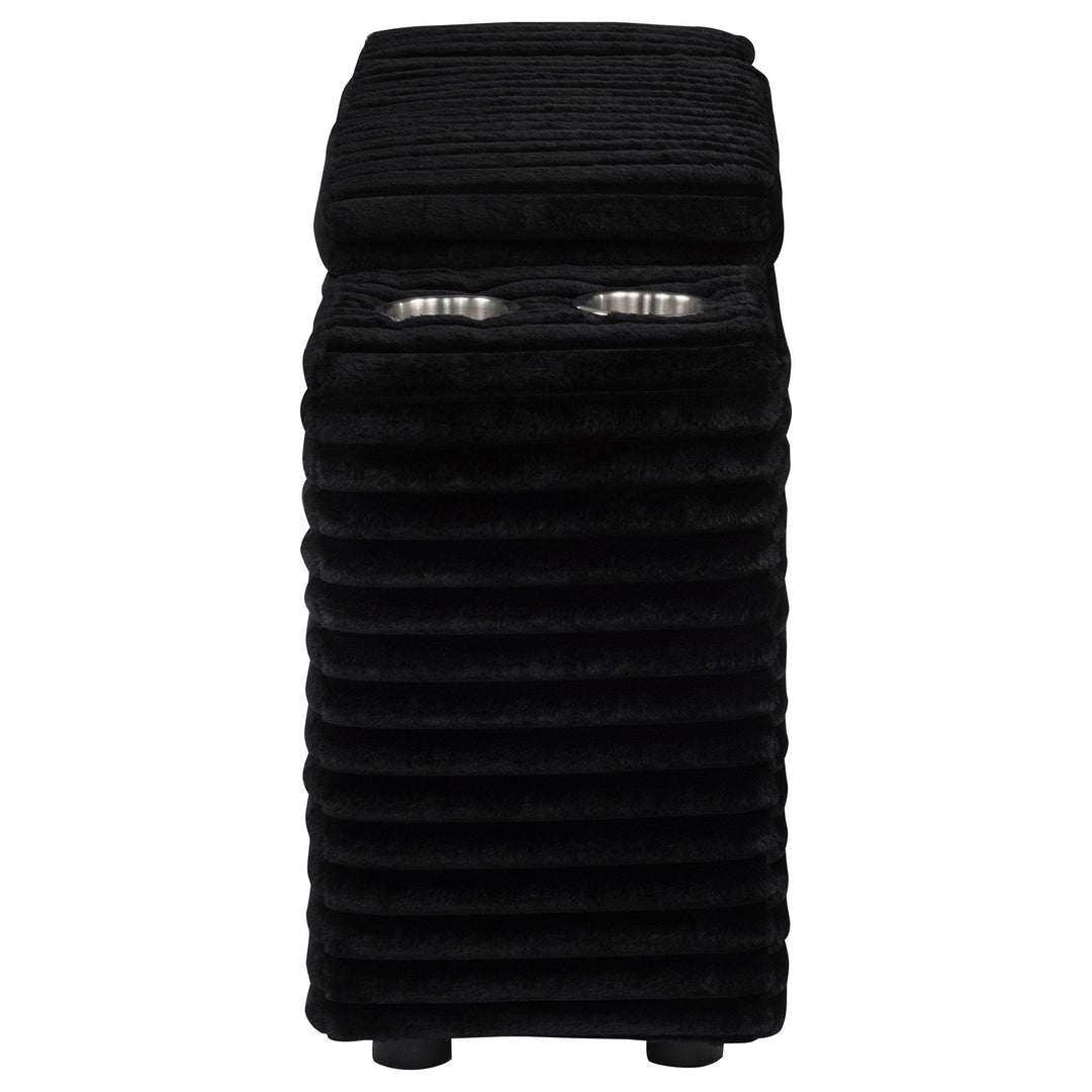 Collins Upholstered Modular Storage Console Black