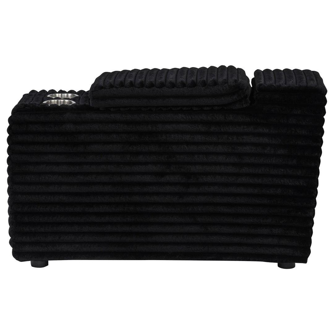 Collins Upholstered Modular Storage Console Black