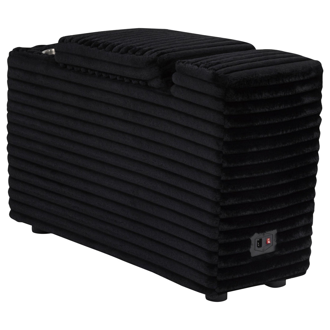 Collins Upholstered Modular Storage Console Black