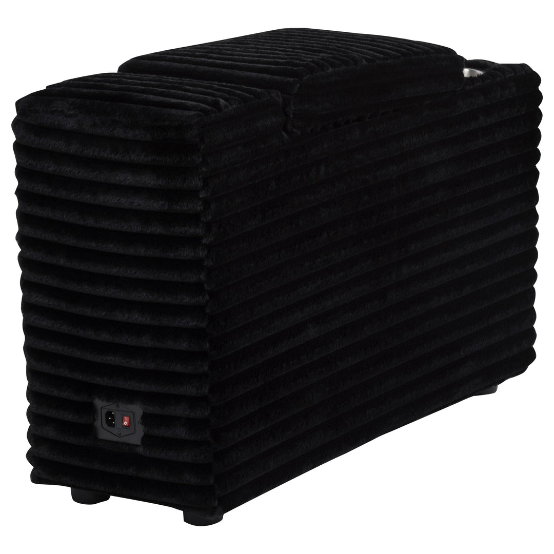 Collins Upholstered Modular Storage Console Black