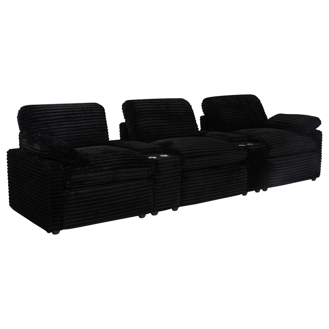 Collins 5-Piece Power Reclining Home Theater Seating Black