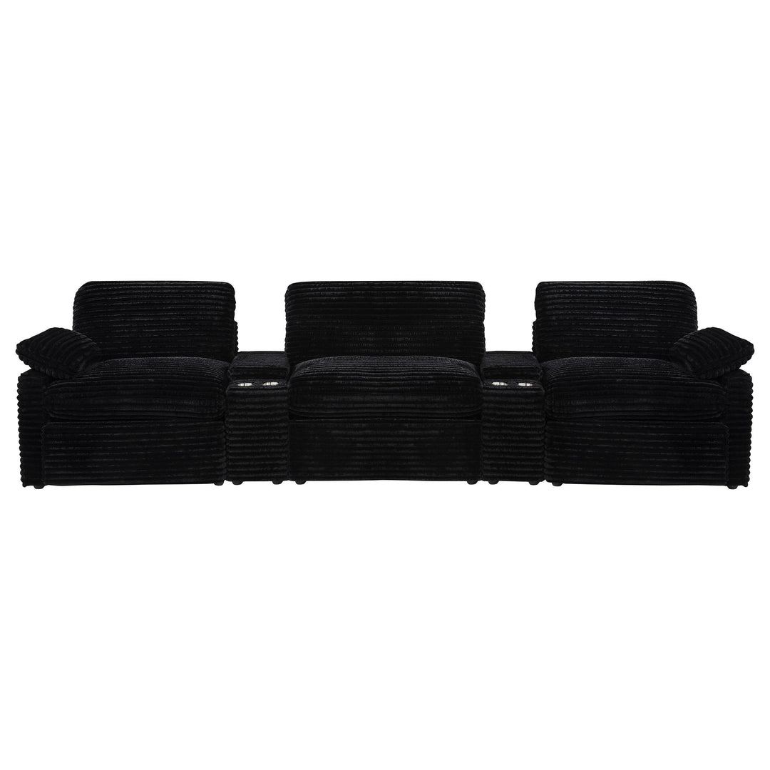 Collins 5-Piece Power Reclining Home Theater Seating Black