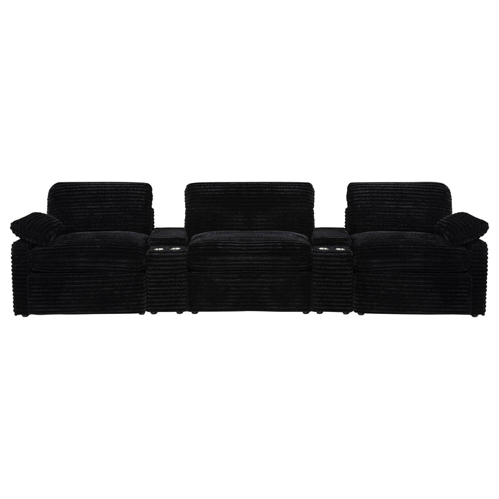 Collins 5-Piece Power Reclining Home Theater Seating Black
