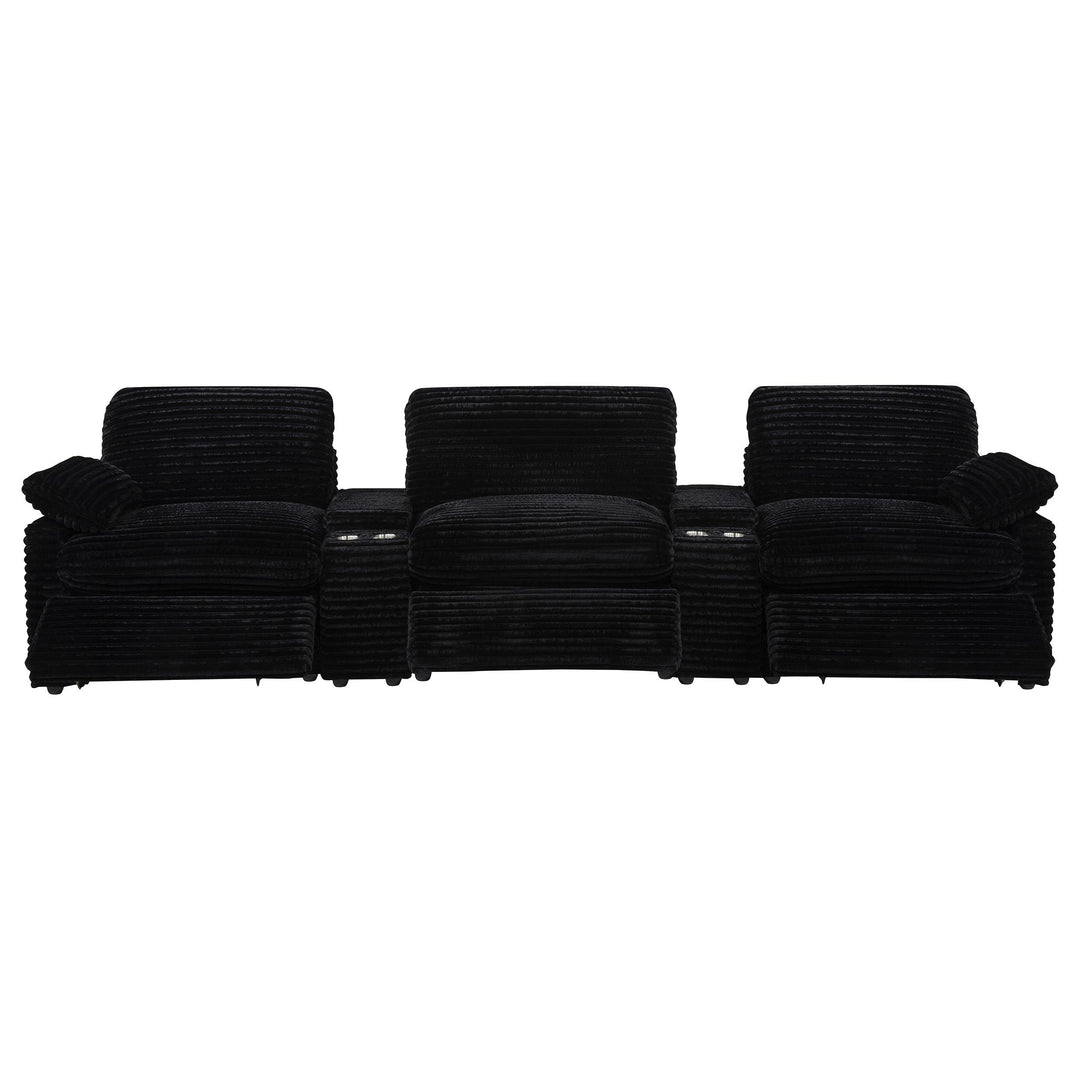Collins 5-Piece Power Reclining Home Theater Seating Black