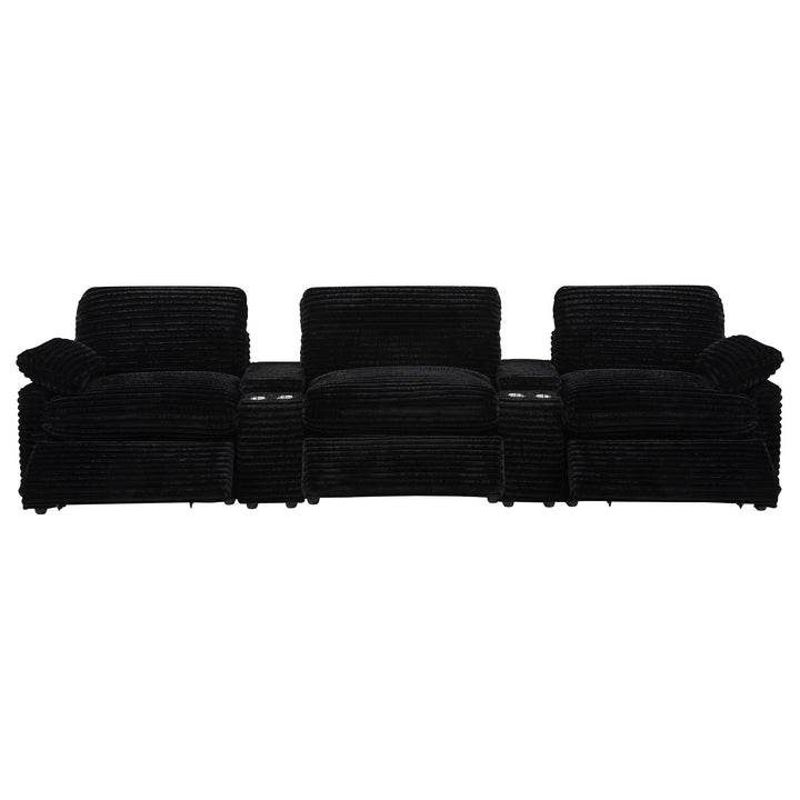 Collins 5-Piece Power Reclining Home Theater Seating Black