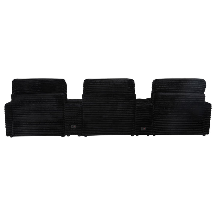 Collins 5-Piece Power Reclining Home Theater Seating Black