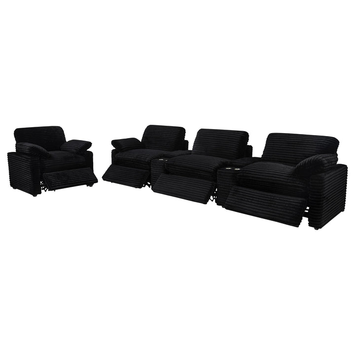 Collins Upholstered Power Recliner Chair Black