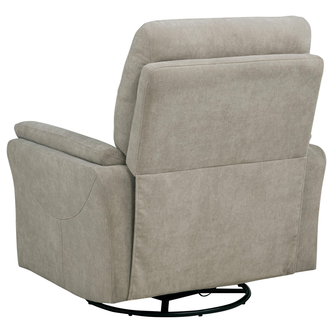 Adler Upholstered Power Swivel Glider Recliner Greige