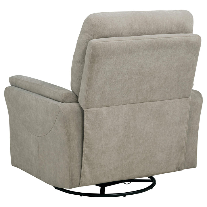Adler Upholstered Power Swivel Glider Recliner Greige