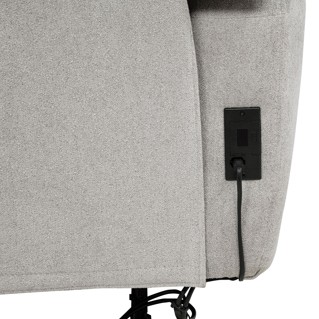 Sylmar Chenille Upholstered Power Recliner Dove Grey