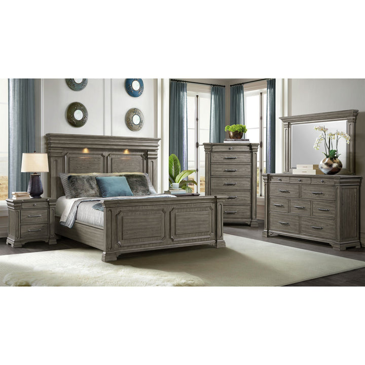 Kings Court - Dresser & Mirror - Gray