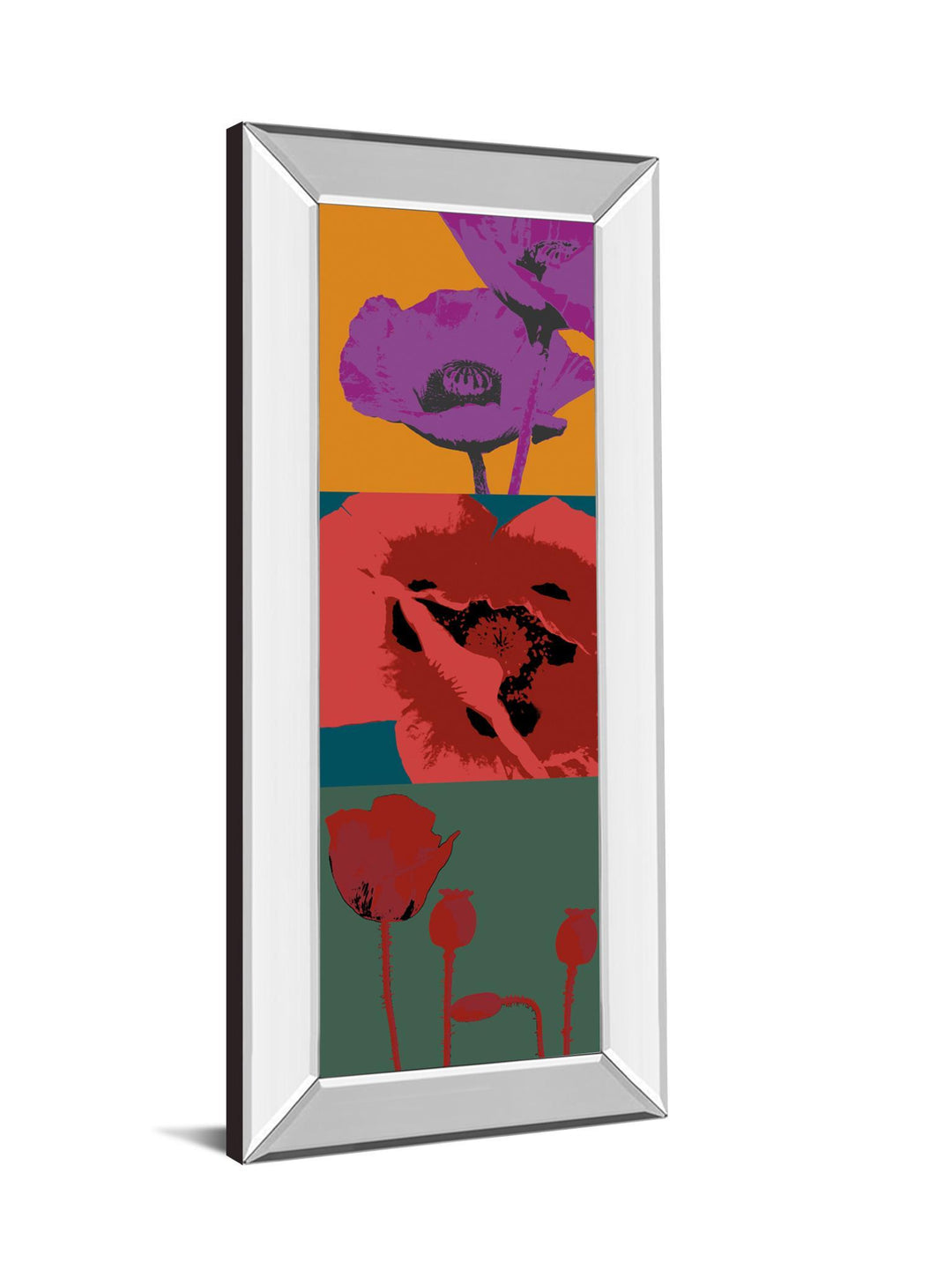 Pop Poppies By Li-legger - Mirrored Frame Real Glass - Blue