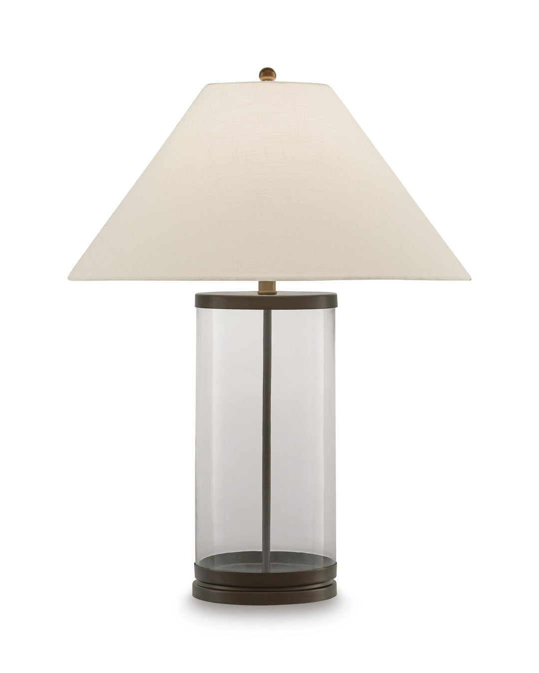 Junrow - Glass Table Lamp - Clear / Brown