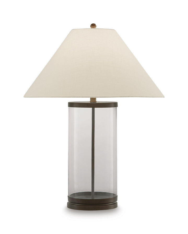 Junrow - Glass Table Lamp - Clear / Brown