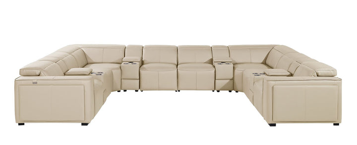 1224 - 12-Piece U-Shaped Sectional Sofa In With 4 Power Recliners &amp; Power Headrests