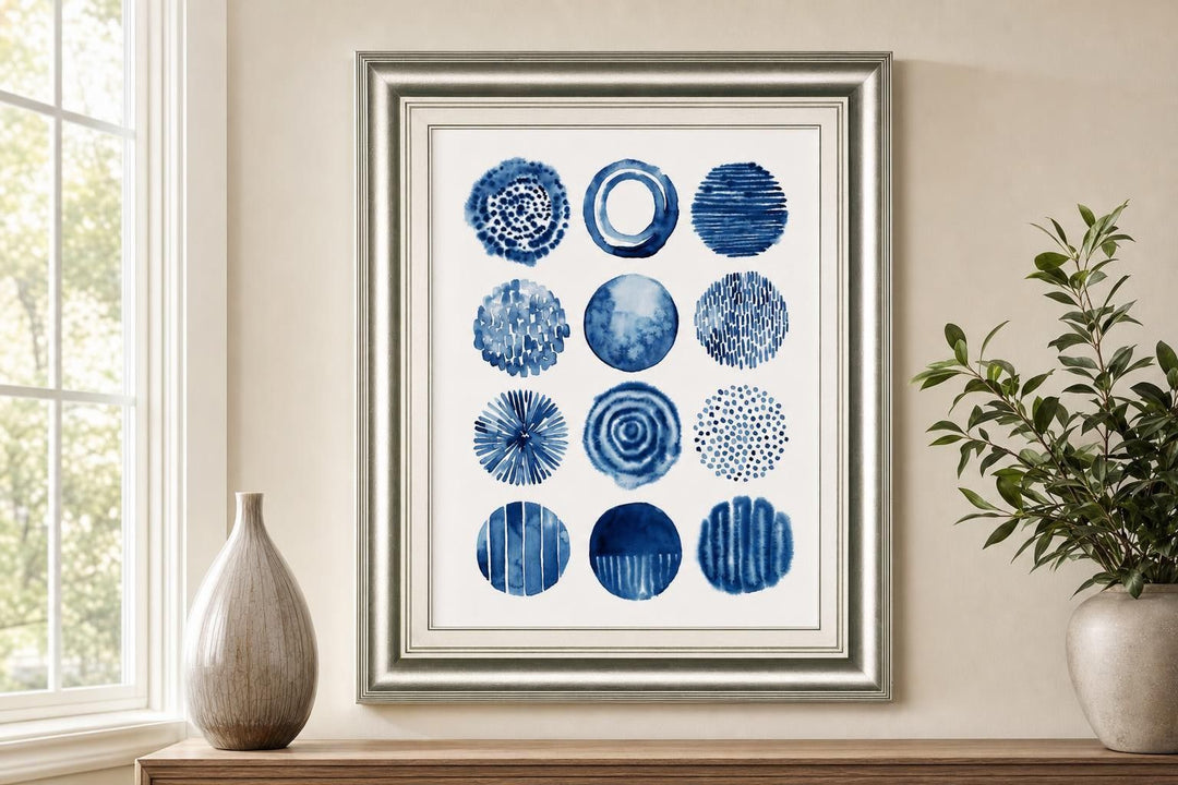 22x26 Differing Drops II By Grace Popp - Blue
