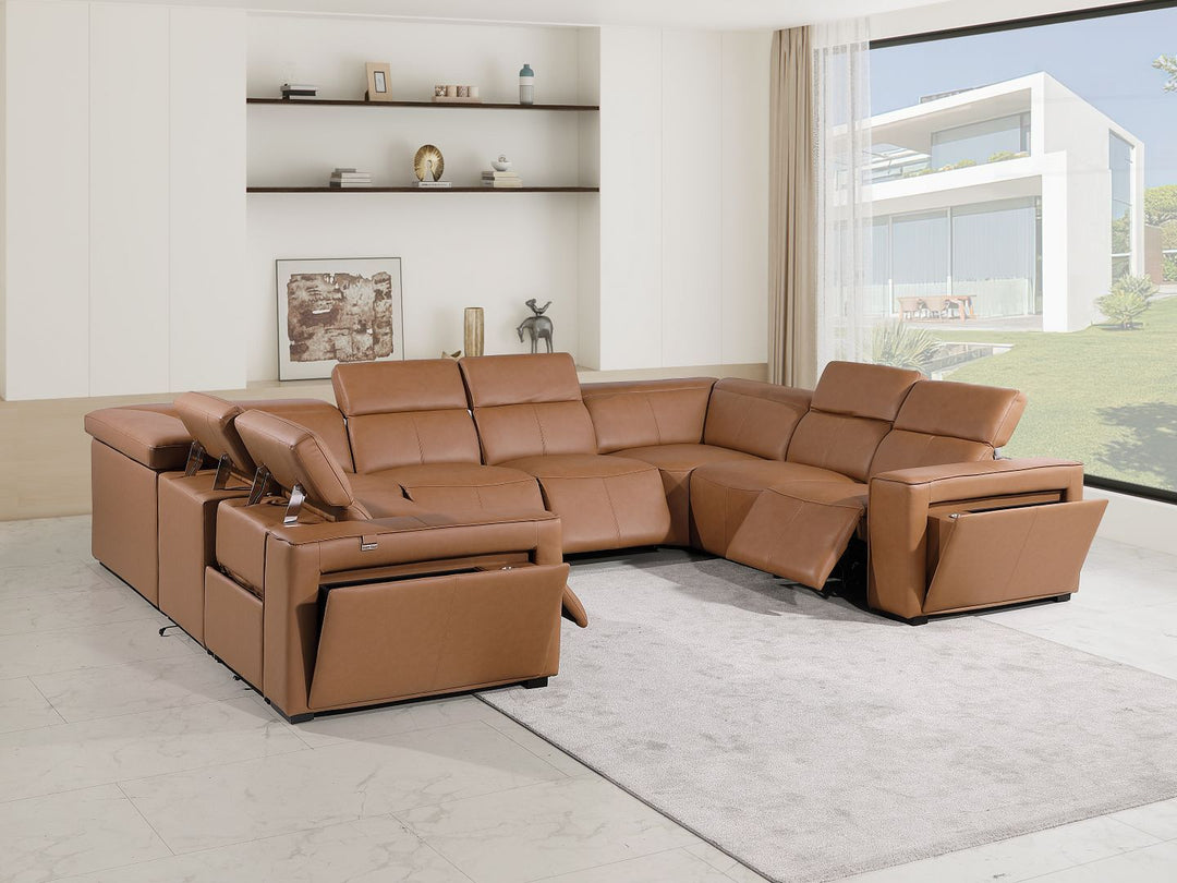 1224 - 8-Piece U-Shaped Sectional Sofa In With 4 Power Recliners &amp; Power Headrests