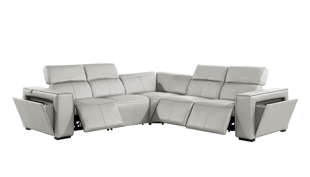 1224 - 5-Piece L-Shaped Sectional Sofa In With 3 Power Recliners &amp; Power Headrests