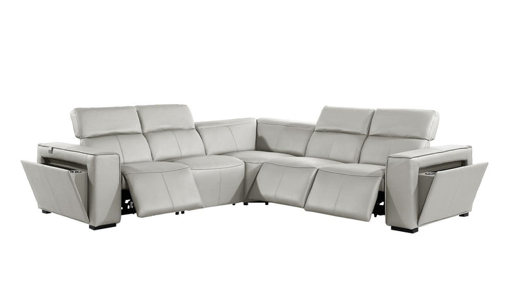1224 - 5-Piece L-Shaped Sectional Sofa In With 3 Power Recliners &amp; Power Headrests