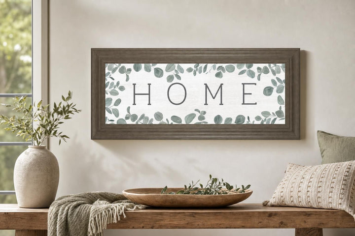 18x42 Home Eucalyptus I By Kate Sherrill - White