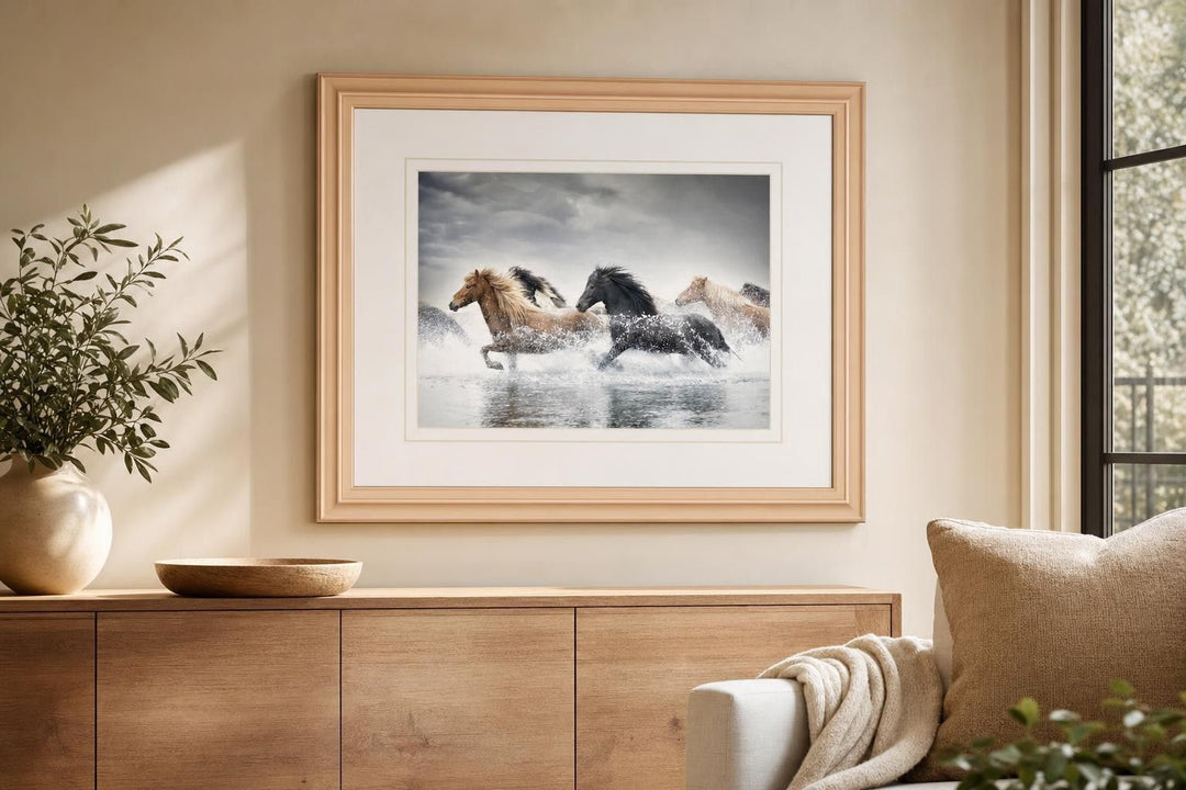 34x40 Horse Run V By PHBurchett - Gray