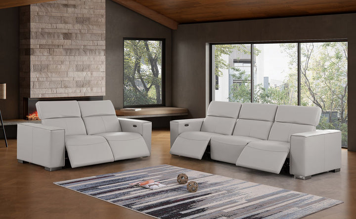 1208 - Leather Reclining Set (Sofa &amp; Loveseat With 4 Power Recliner)