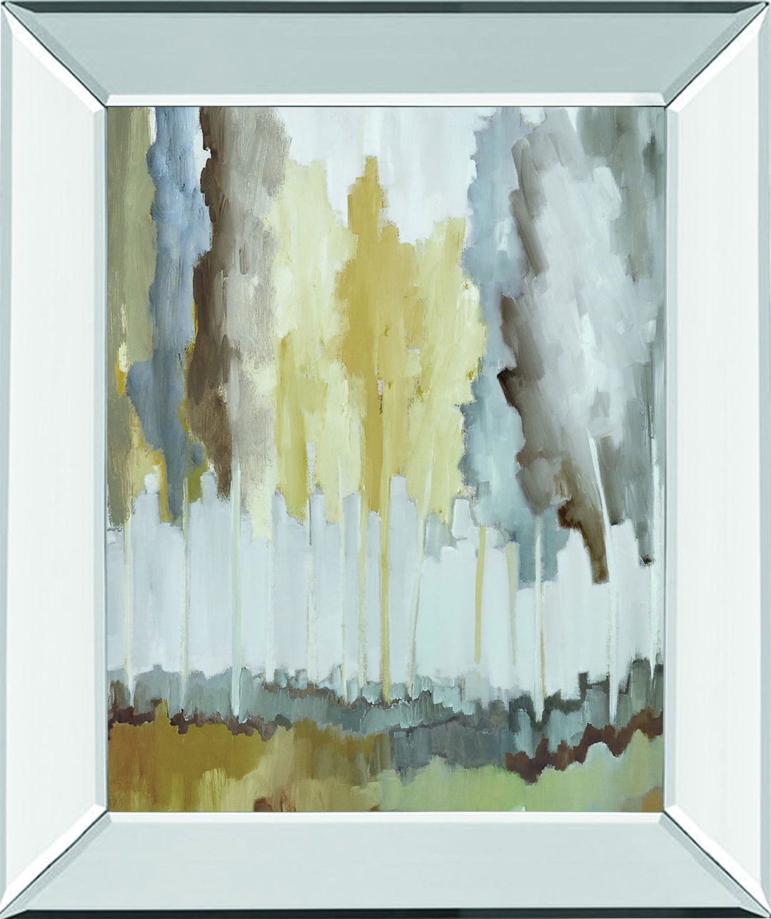 Edge Of The Field By Jacqueline Ellens - Mirror Framed Print Wall Art - Yellow