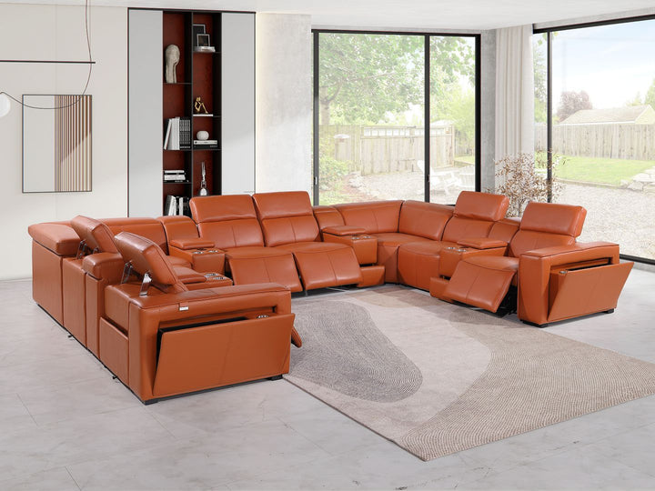 1224 - 12-Piece U-Shaped Sectional Sofa In With 4 Power Recliners &amp; Power Headrests