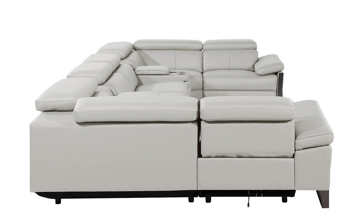 1246 - 8-Piece U-Shaped Modular Power Reclining Sectional With 2 Power Recliners And Power Headrests