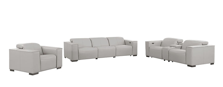 1208 - Modular Leather Set With 6 Power Recliners &amp; Power Headrests