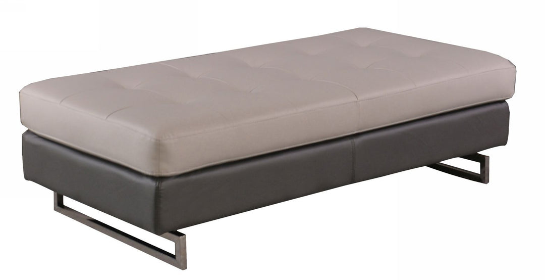 8136 - Two-Tone Ottoman - Beige