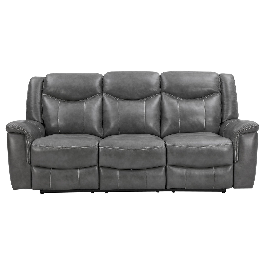 Conrad 2-piece Upholstered Padded Arm Motion Sofa Set Grey