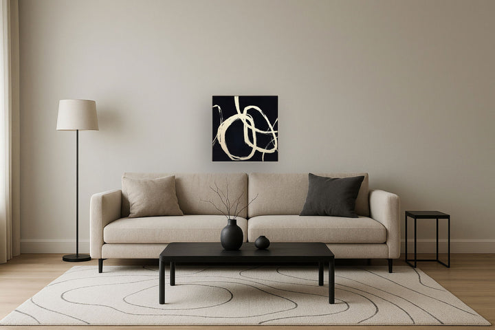 Ivory Whirl Flow - 32" x 32" Framed Wall Art