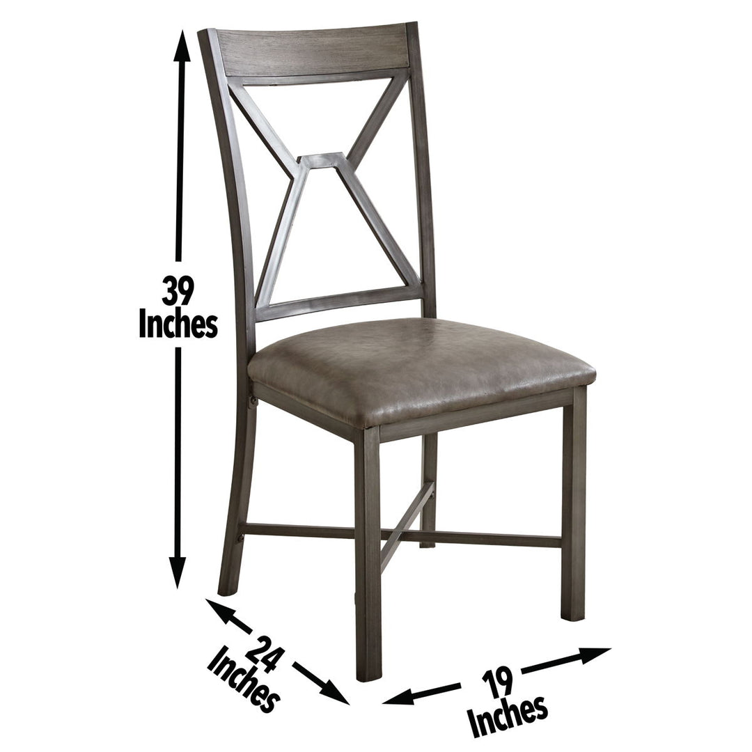 Alamo - PU Side Chair (Set of 2) - Gray