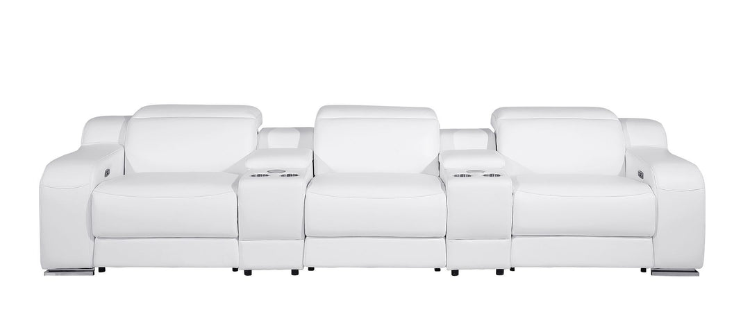 1116 - 5-Piece Modular Power Reclining Sofa In With 3 Power Recliners &amp; Power Headrests