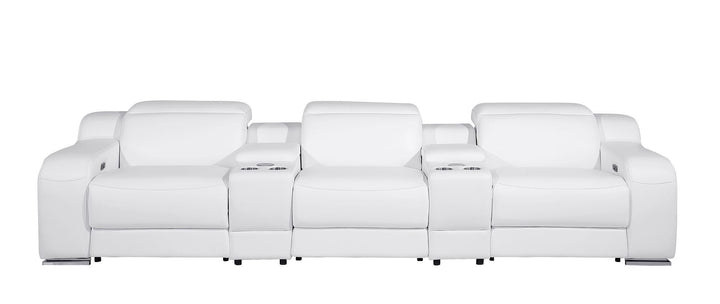 1116 - 5-Piece Modular Power Reclining Sofa In With 3 Power Recliners &amp; Power Headrests