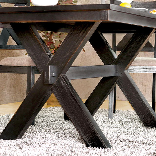 Xanthe - Dining Table - Brushed Black / Warm Gray