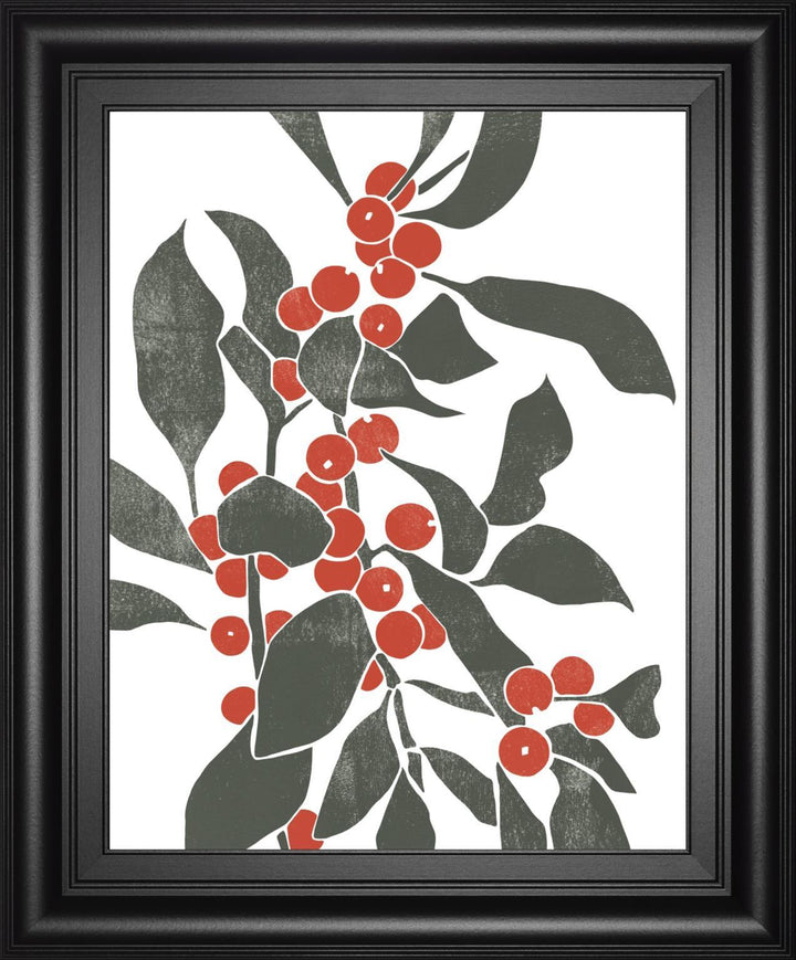 22x26 Colorblock Berry Branch IV By Emma Scarvey - Dark Gray
