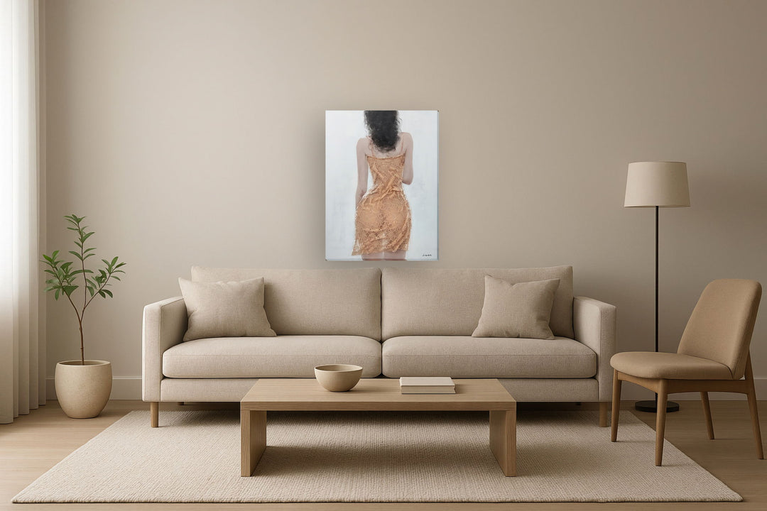 Golden Lace Backview - 40" x 30" Framed Wall Art