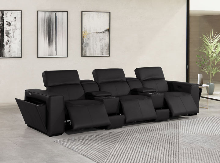 1224 - 5-Piece Modular Power Reclining Sofa In With 3 Power Recliners &amp; Power Headrests