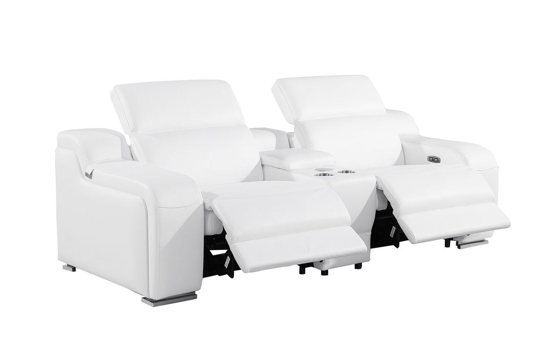 1116 - 3-Piece Modular Power Reclining Console Loveseat In With 2 Power Recliners &amp; Power Headrests