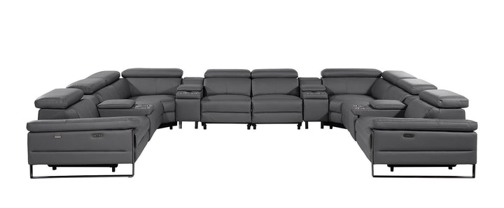 1246 - 12-Piece U-Shaped Modular Power Reclining Sectional With 4 Power Recliners And Power Headrests