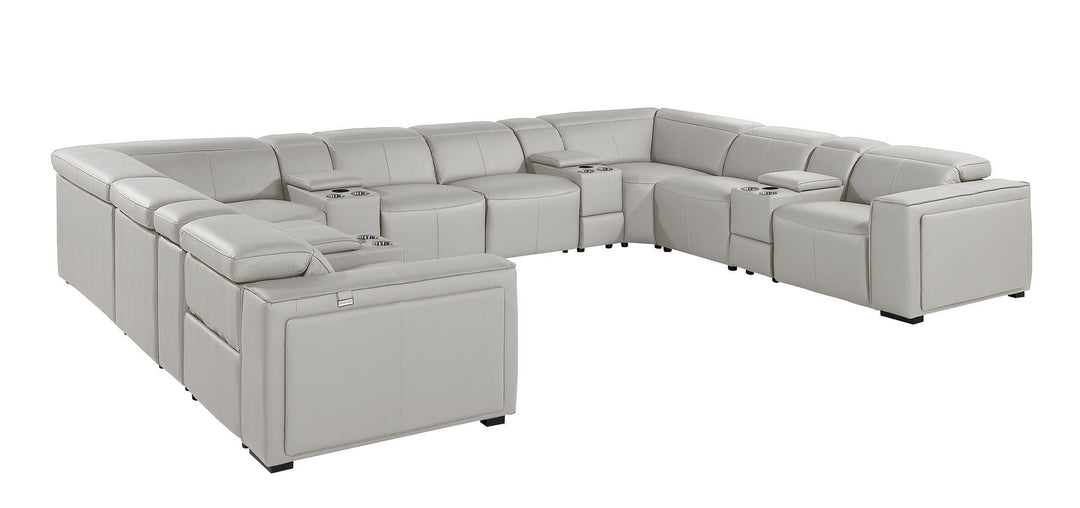 1224 - 12-Piece U-Shaped Sectional Sofa In With 4 Power Recliners &amp; Power Headrests