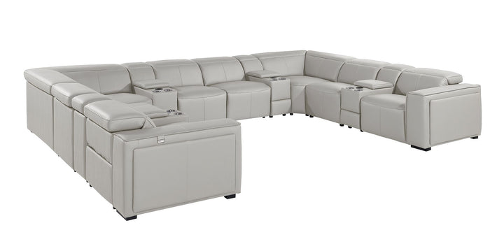 1224 - 12-Piece U-Shaped Sectional Sofa In With 4 Power Recliners &amp; Power Headrests